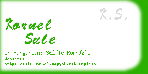 kornel sule business card